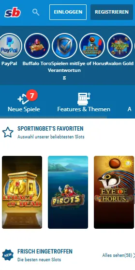 Casino-App SPORTINGBET CASINO
