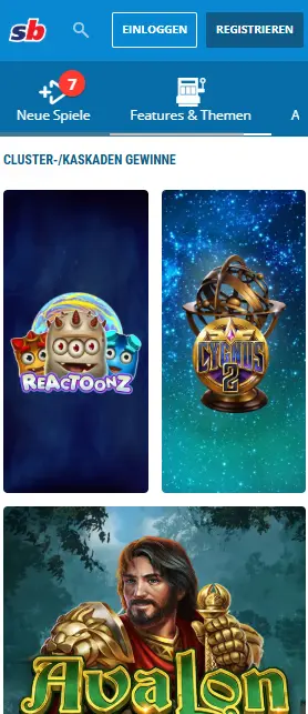 In der mobilen Version des SPORTINGBET CASINO
