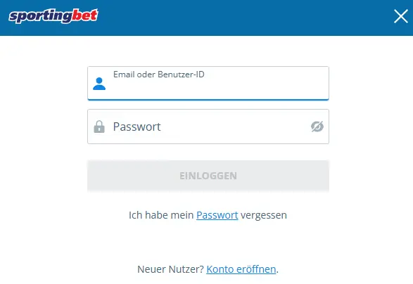 Anmeldung im SPORTINGBET CASINO
